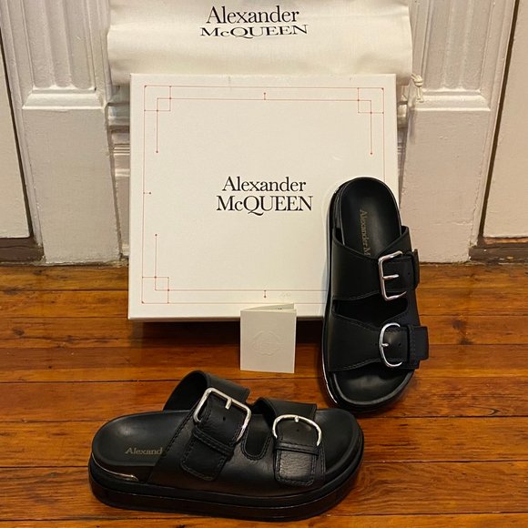 alexander mcqueen buckle sandals